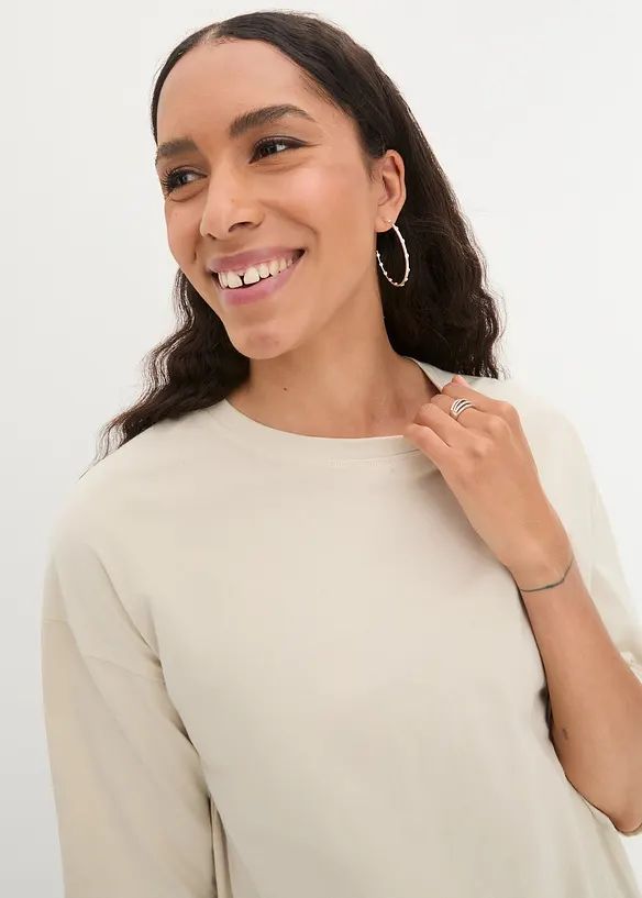 Maglia lunga oversize in puro cotone biologico, bonprix