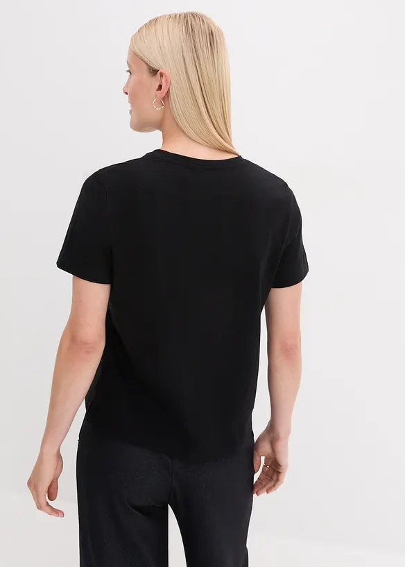 T-shirt con stampa glitterata, bonprix