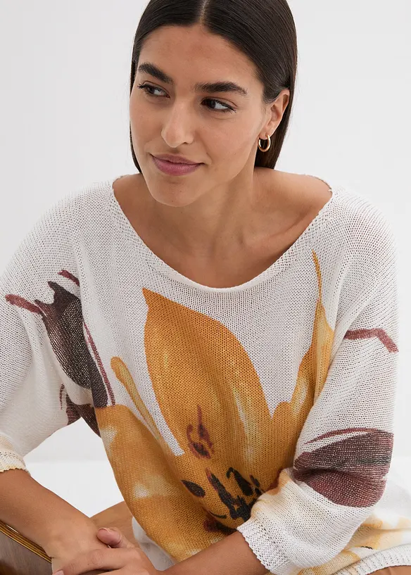 Maglione con stampa floreale, bonprix