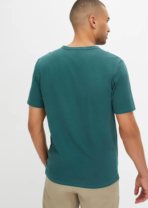 Maglia serafino a maniche corte in cotone biologico, bonprix