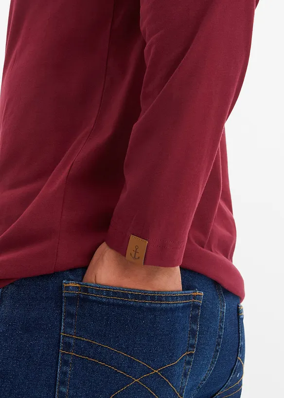 Maglia serafino a maniche lunghe (pacco da 2) in puro cotone biologico, bonprix