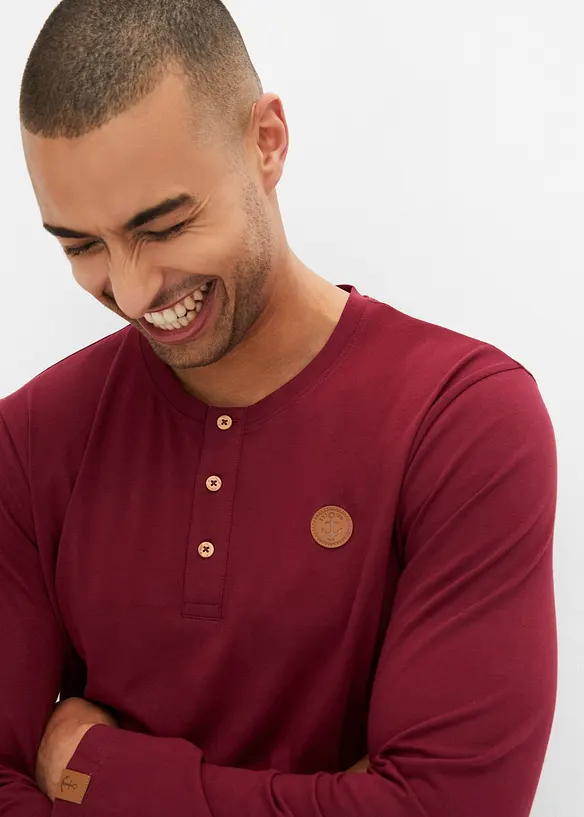 Maglia serafino a maniche lunghe (pacco da 2) in puro cotone biologico, bonprix