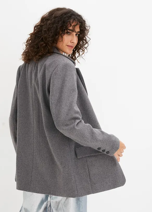 Blazer in simil lana con spalline imbottite, bonprix