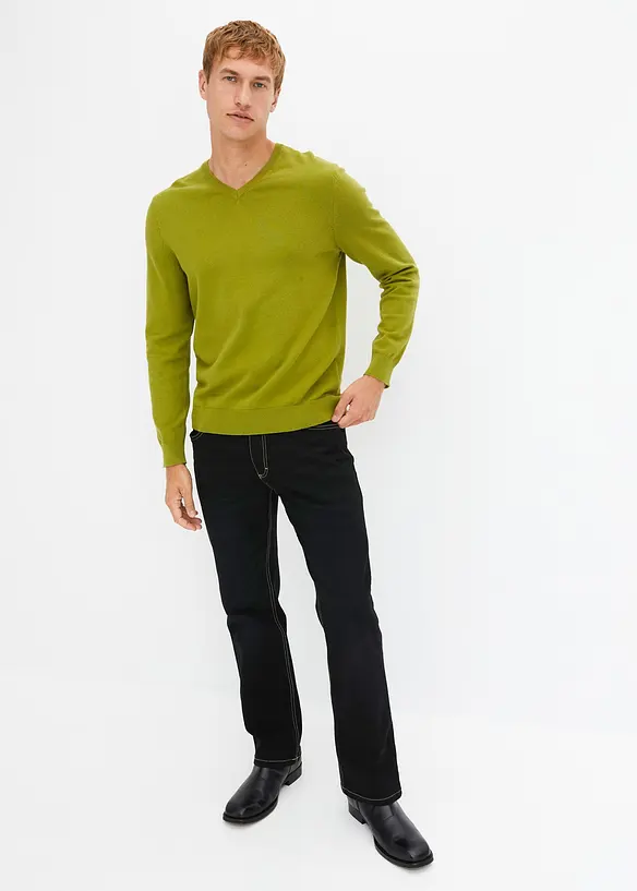 Maglione in  filato fine di misto cotone morbido, bonprix