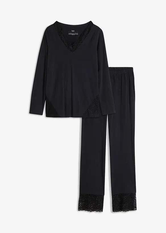Pigiama con pizzo delicato, bonprix