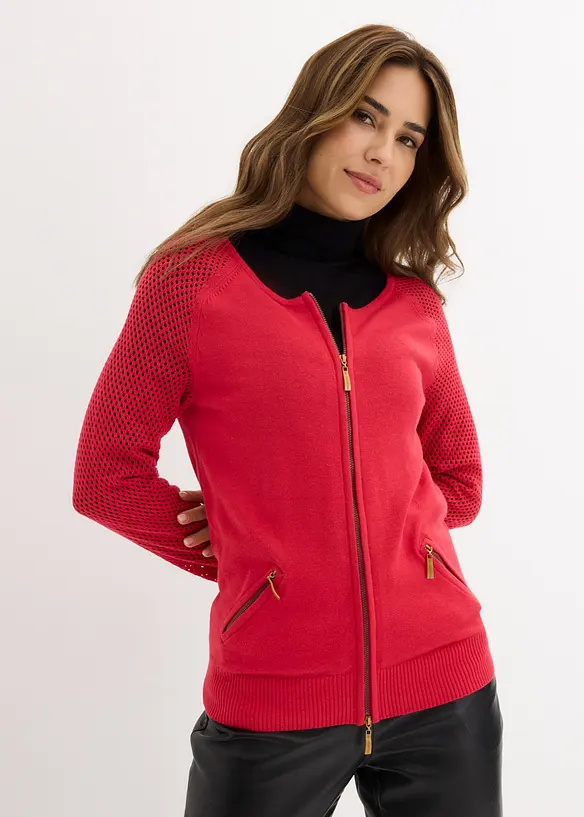 Cardigan con taschine con zip, bonprix