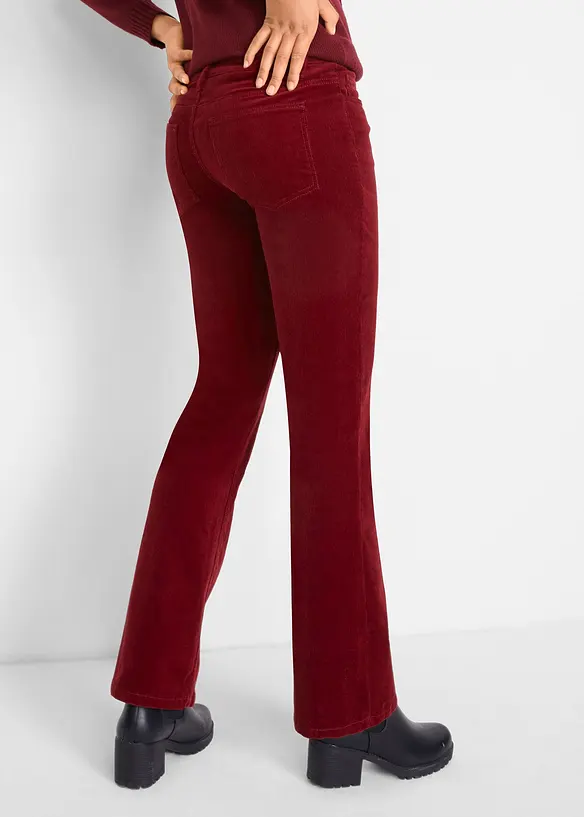 Pantaloni di velluto elasticizzati, bootcut, bonprix