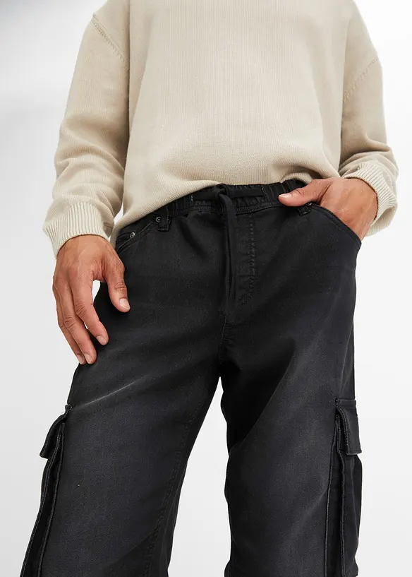 Jeans in felpa con elastico in vita slim fit, straight, bonprix