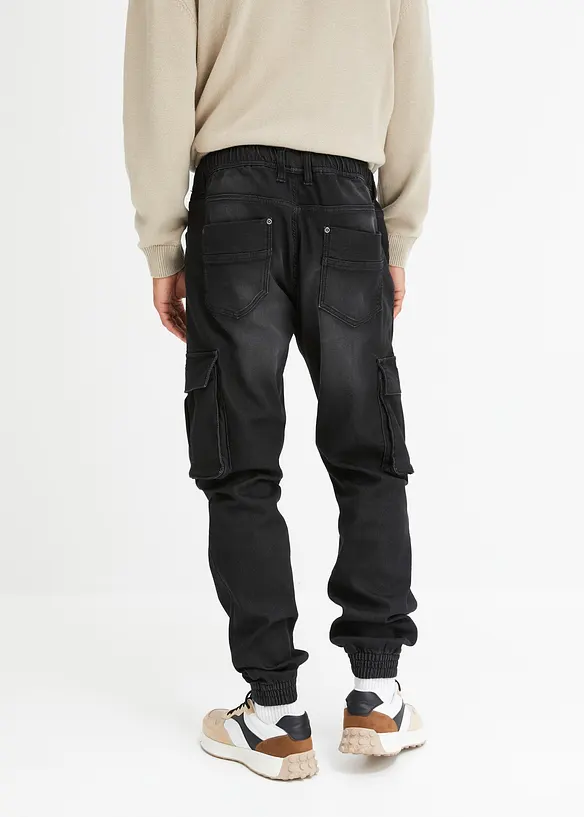 Jeans in felpa con elastico in vita slim fit, straight, bonprix