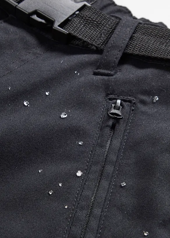 Pantaloni funzionali idrorepellenti in twill elasticizzato con cintura, bonprix