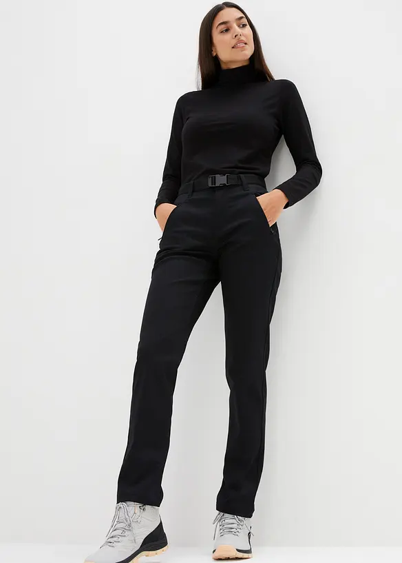 Pantaloni funzionali idrorepellenti in twill elasticizzato con cintura, bonprix