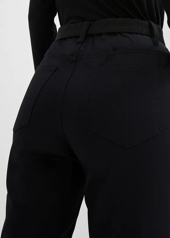 Pantaloni funzionali idrorepellenti in twill elasticizzato con cintura, bonprix