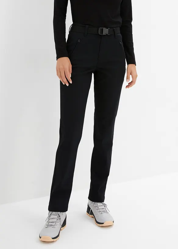 Pantaloni funzionali idrorepellenti in twill elasticizzato con cintura, bonprix
