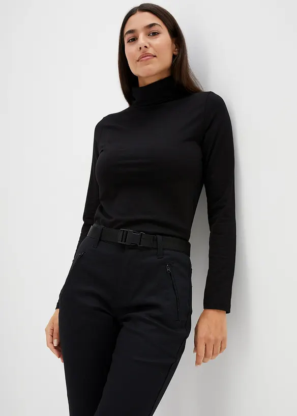 Pantaloni funzionali idrorepellenti in twill elasticizzato con cintura, bonprix