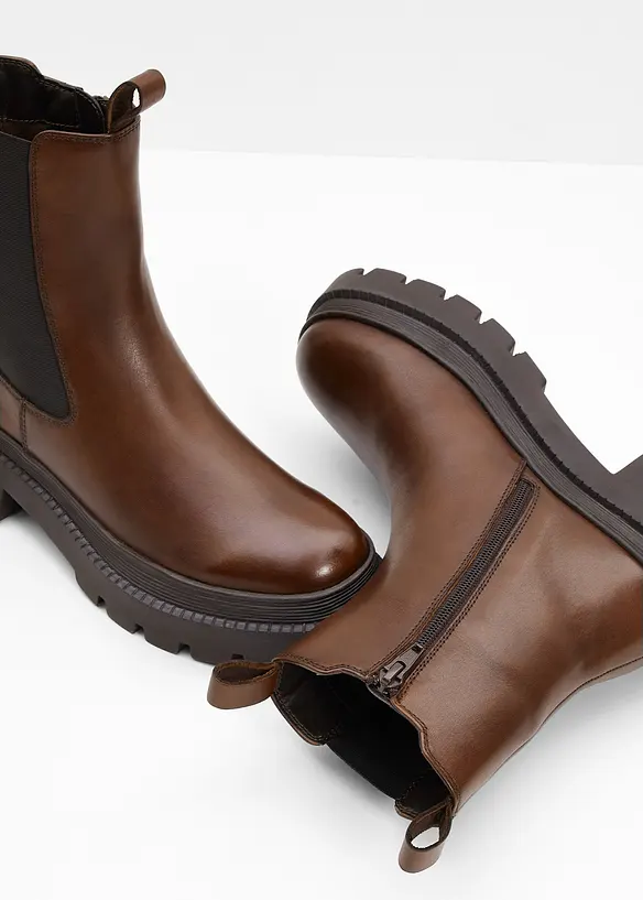 Stivaletti chelsea in pelle, bonprix