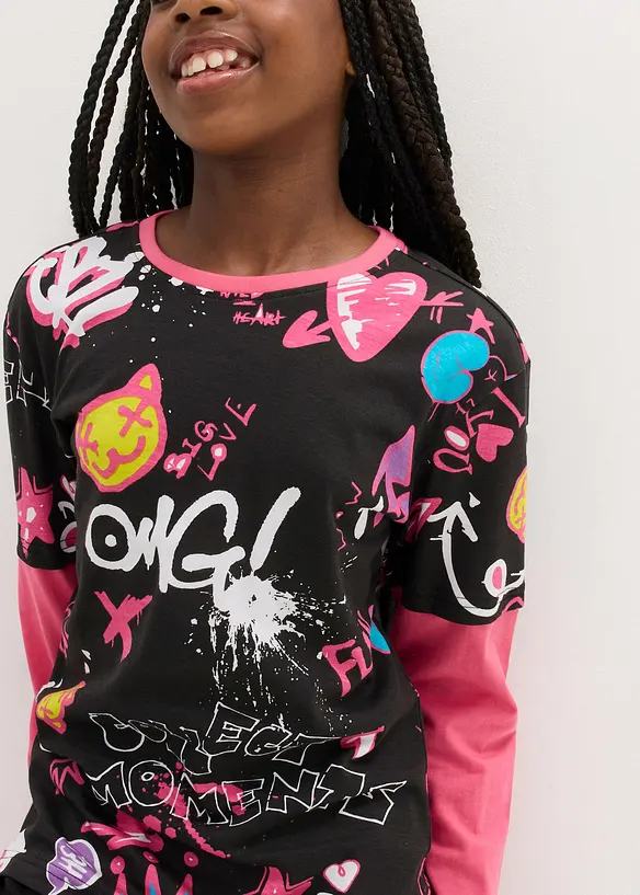 Maglia effetto doppiato in cotone biologico, bonprix