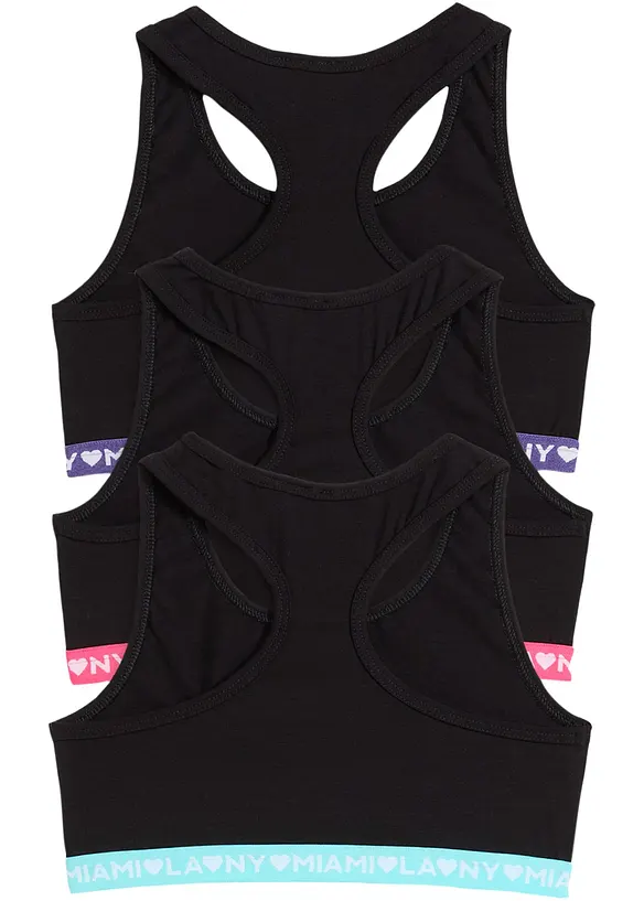 Reggiseno bustier con morbido cotone biologico (pacco da 3), bonprix