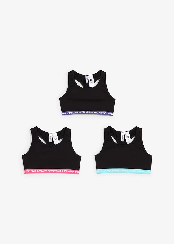 Reggiseno bustier con morbido cotone biologico (pacco da 3), bonprix