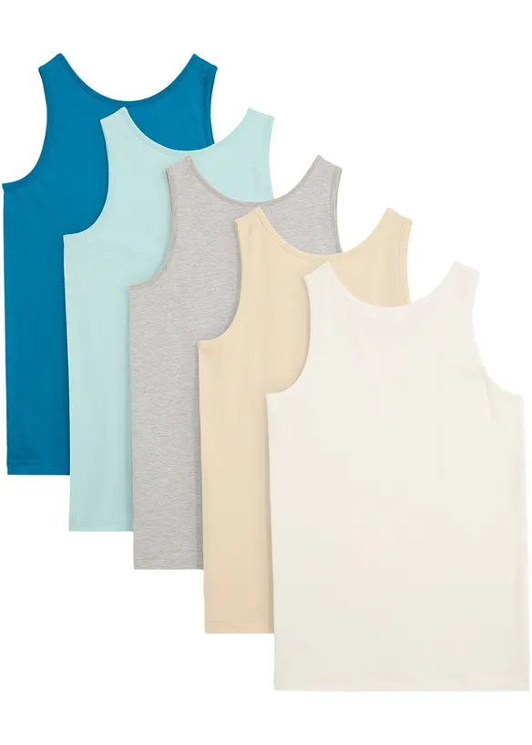 Canottiera con morbido cotone  (pacco da 5), bonprix