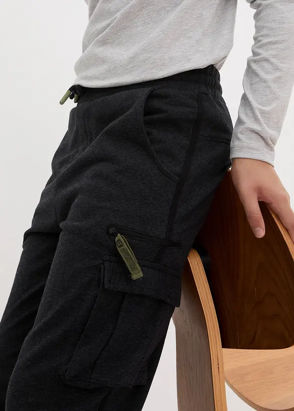 Pantaloni da jogging con tasconi in morbido misto cotone, bonprix