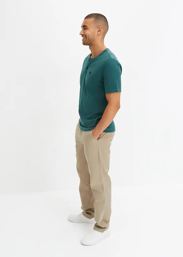 Maglia serafino a maniche corte in cotone biologico, bonprix
