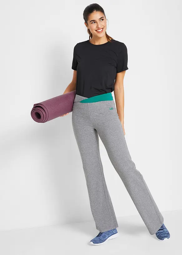 Pantaloni sportivi in cotone, bootcut (pacco da 2), bonprix