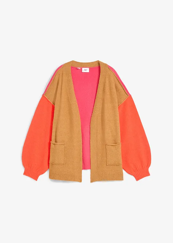 Cardigan oversize con color blocking, bonprix