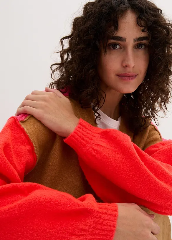 Cardigan oversize con color blocking, bonprix