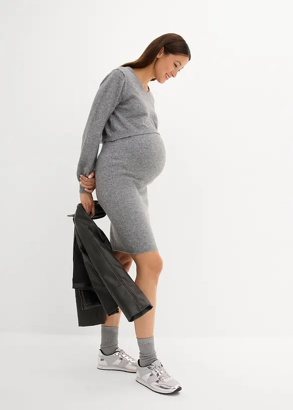 Completo prémaman in maglia (maglione e gonna), bonprix