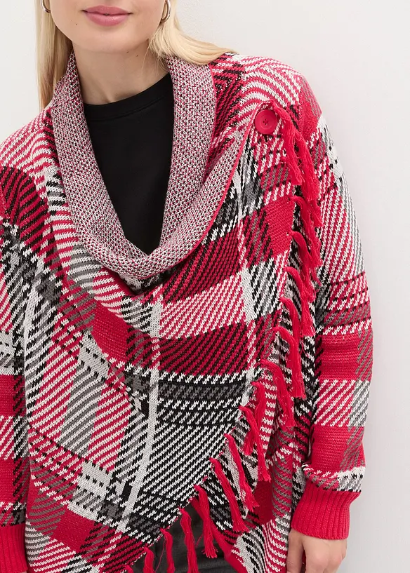Cardigan di maglia lungo con frange, bonprix