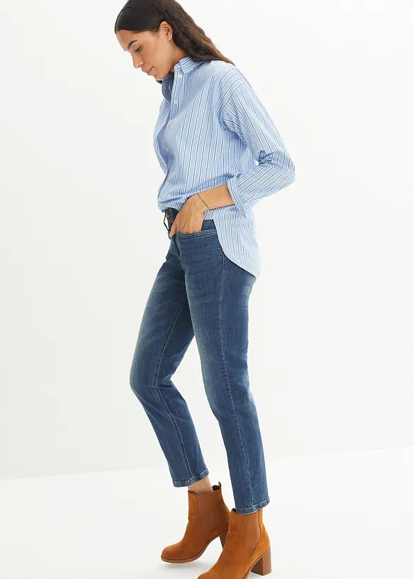 Mom jeans a vita media, bonprix