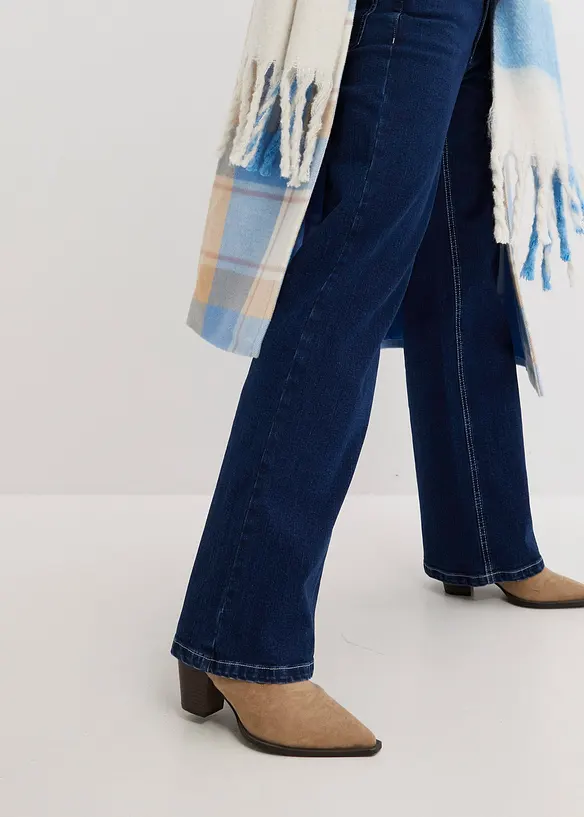 Jeans wide leg in cotone biologico, vita alta, bonprix