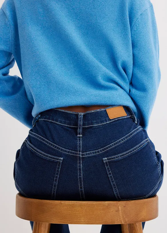 Jeans wide leg in cotone biologico, vita alta, bonprix