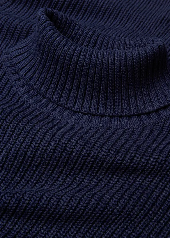 Maglione a collo alto in puro cotone, bonprix