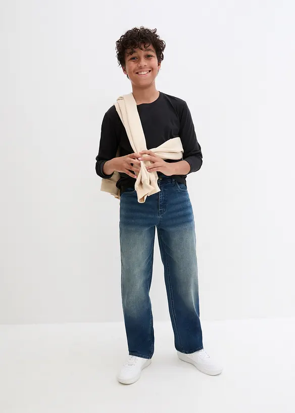 Jeans elasticizzati con vita regolabile extra loose fit, straight, bonprix