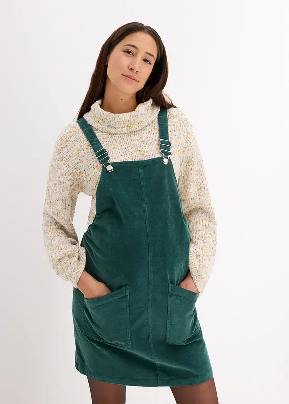 Abito salopette prémaman in velluto di cotone elasticizzato, bonprix