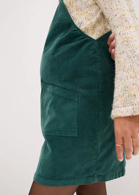 Abito salopette prémaman in velluto di cotone elasticizzato, bonprix