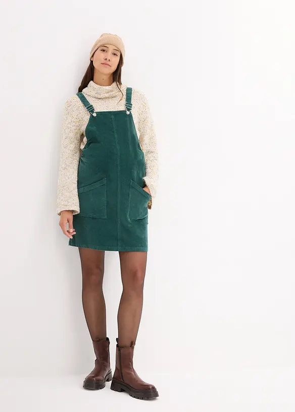 Abito salopette prémaman in velluto di cotone elasticizzato, bonprix