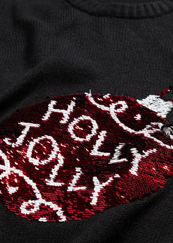 Maglione natalizio con paillettes reversibili, bonprix