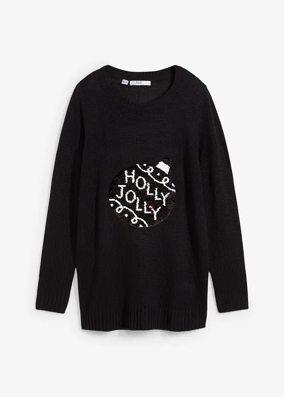 Maglione natalizio con paillettes reversibili, bonprix
