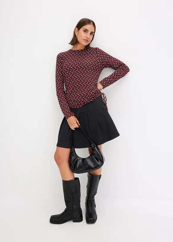 Maglia a maniche lunghe con laccetti, bonprix