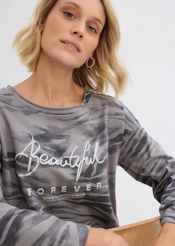 Maglia a maniche lunghe in misto cotone, bonprix