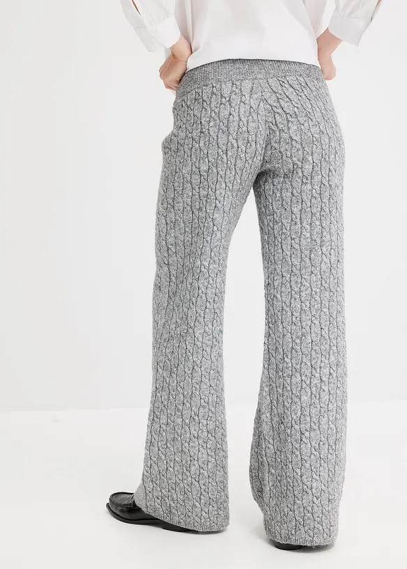 Pantaloni in maglia a trecce, bonprix