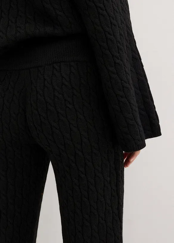 Pantaloni in maglia a trecce, bonprix