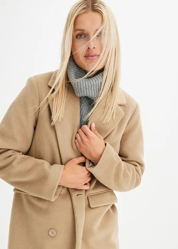 Cappotto doppiopetto in simil lana, bonprix