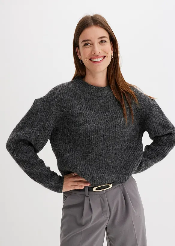 Maglione in morbido filato grosso misto lana, bonprix
