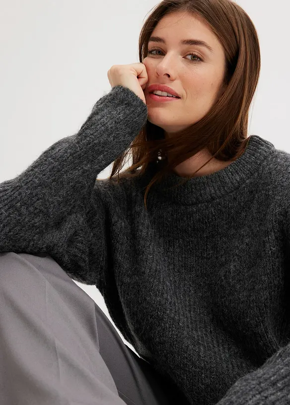 Maglione in morbido filato grosso misto lana, bonprix