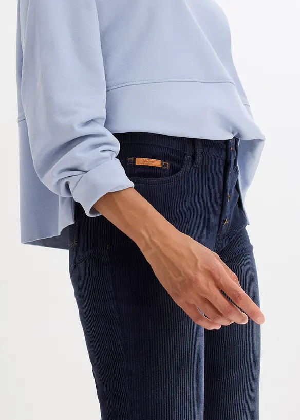 Pantaloni di velluto a coste elasticizzati, straight, bonprix