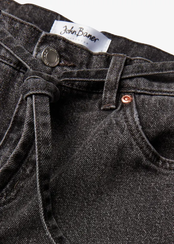 Jeans wide leg, a vita media, bonprix