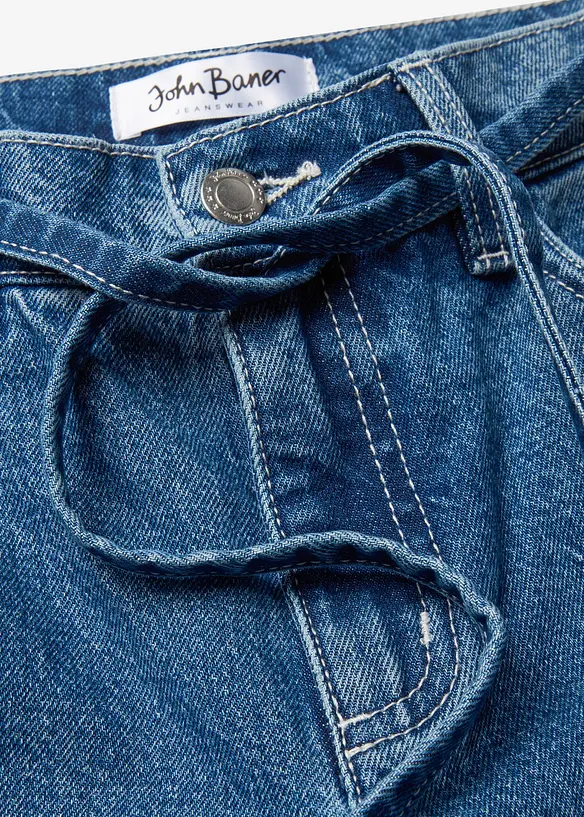 Jeans wide leg, a vita media, bonprix